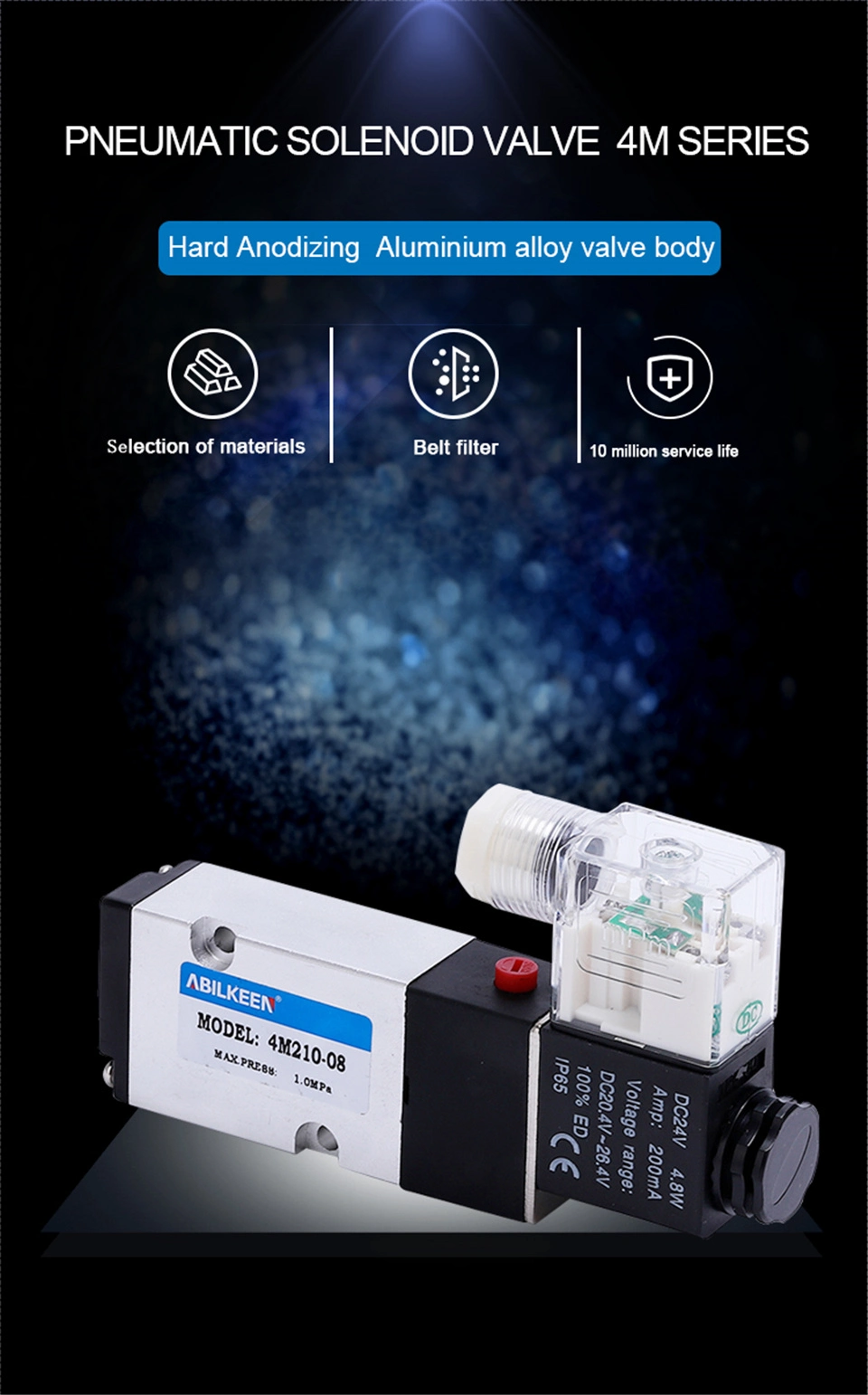 4m Series 5 Ways 2 Positions Explosion Proof-Coil Single Control Solenoid Valve Double Solenoid
